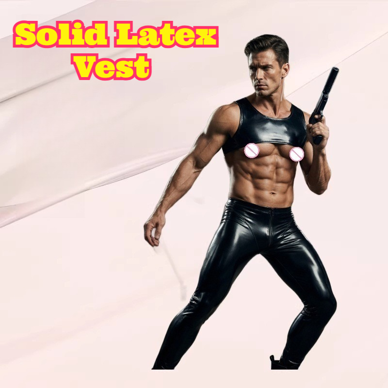 Tank Top Muscle - Solid Latex Vest Tight Short Tank