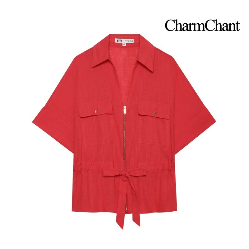 CHARMCHANT Women's Solid Linen - Short Linen Drawstring ulasan dan harga