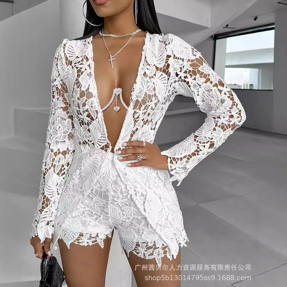 Women Sexy Short Sets Hollow O - Linen Shirt Breathable ulasan dan harga