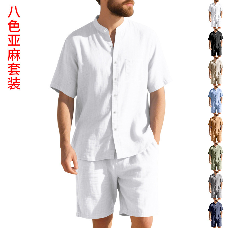 Summer Men's Linen Loose-Fit S - Linen Shirt Breathable ulasan dan harga