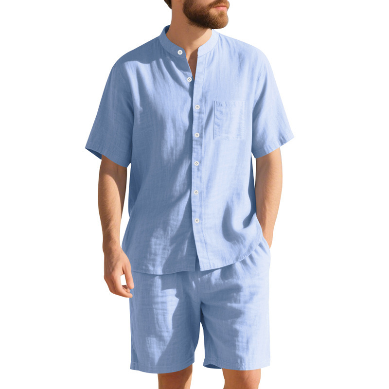 Summer Men's Linen Loose-Fit S - Linen Shirt Breathable ulasan dan harga