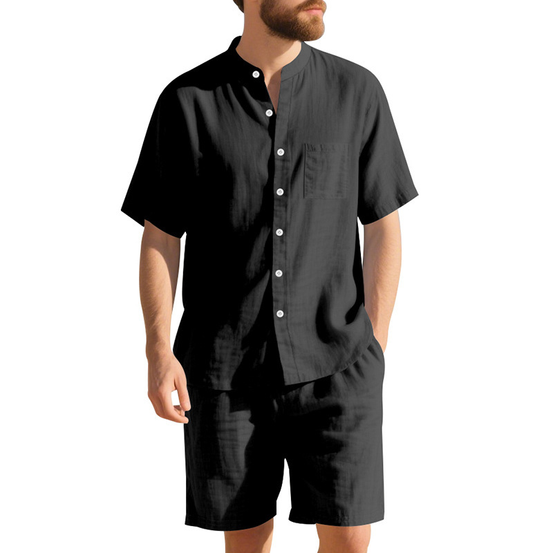 Summer Men's Linen Loose-Fit S - Linen Shirt Breathable ulasan dan harga