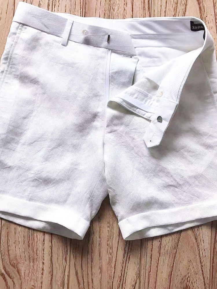 Fashion Men Business Summer Sl - Short Linen Drawstring ulasan dan harga