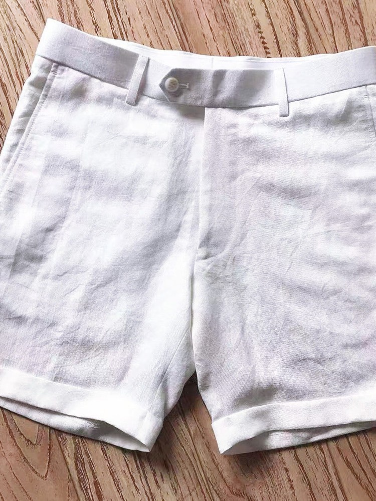 Fashion Men Business Summer Sl - Short Linen Drawstring ulasan dan harga
