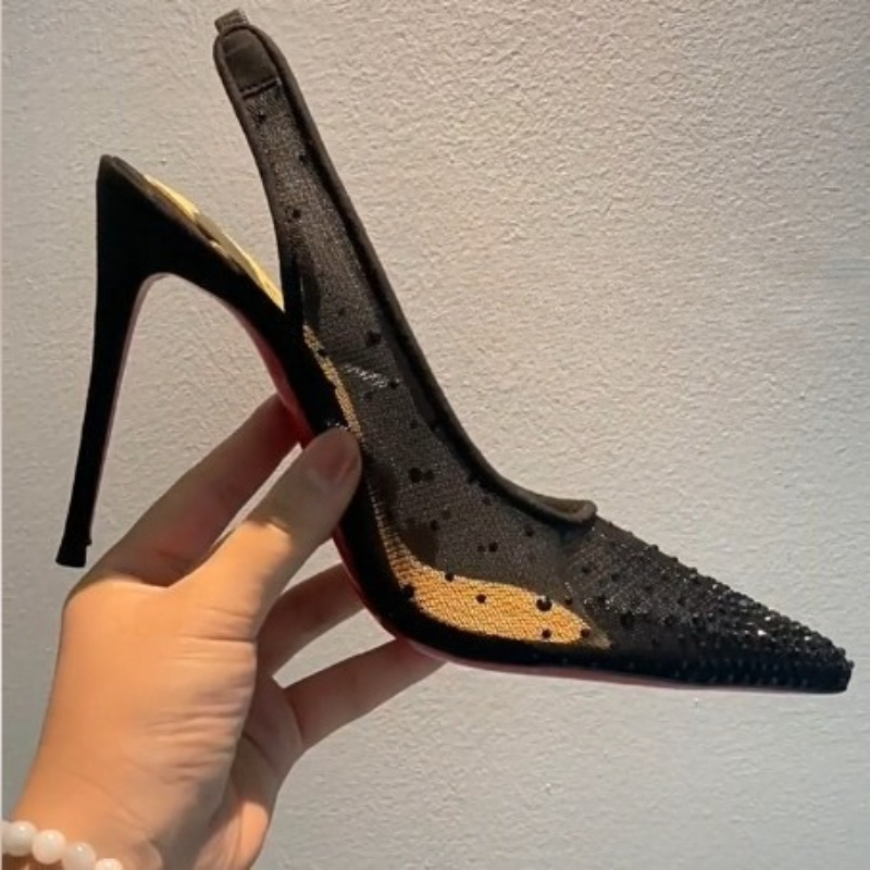 Mesh Rhinestone Rear Empty Sti - Casual Sandal Leather ulasan dan harga