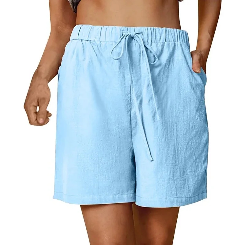 2026Women's Summer Casual Shor - Short Linen Drawstring ulasan dan harga