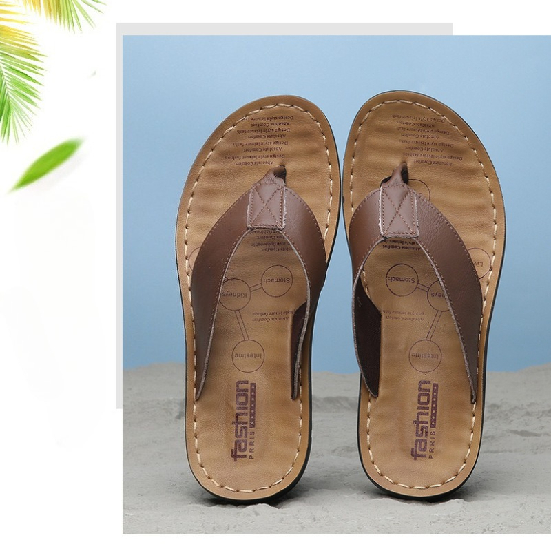 2026 Shoes Leather Men's Flip  - Flip Flop Leather Men ulasan dan harga