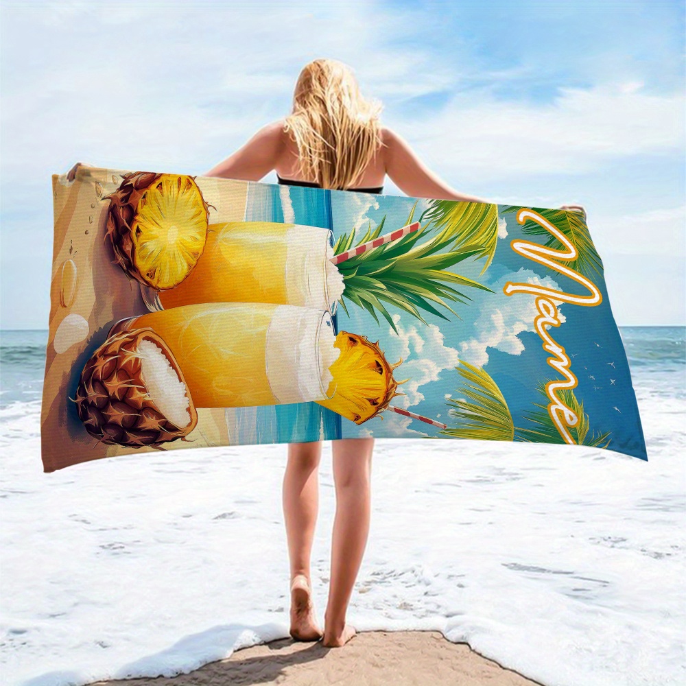 1pc Customized Name Beach Towe - Beach Towel Large ulasan dan harga