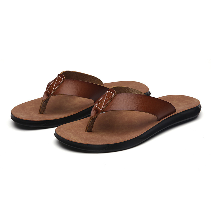 38-47 New Italian Leather Flip - Flip Flop Leather Men ulasan dan harga