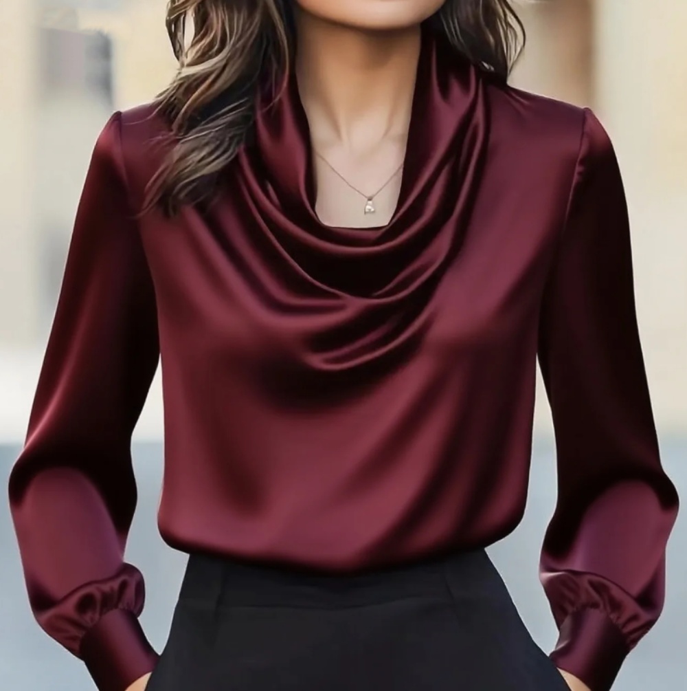 Autumn fashion elegant tempera - Shirt Camp Collar ulasan dan harga