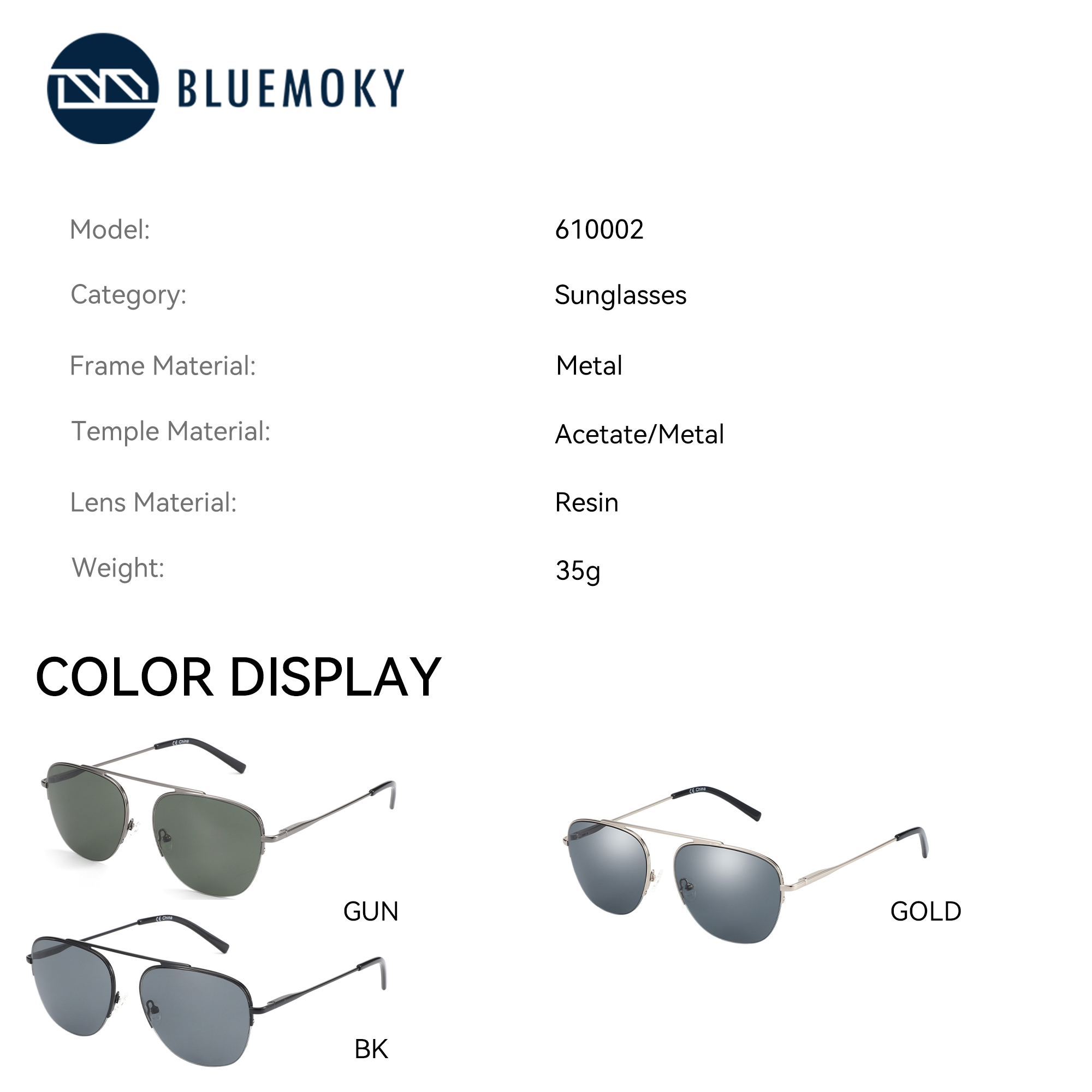 BLUEMOKY Fashion Polarized Pre - Sunglasses Aviator Polarized ulasan dan harga