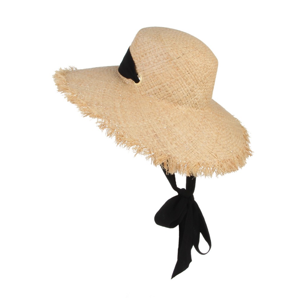 New Large Wide Brim Straw Hat  - Bucket Hat Straw ulasan dan harga