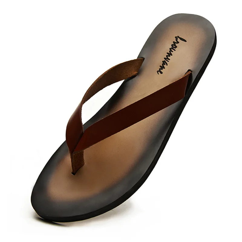 Classic Genuine Leather Mens S - Flip Flop Leather Men ulasan dan harga