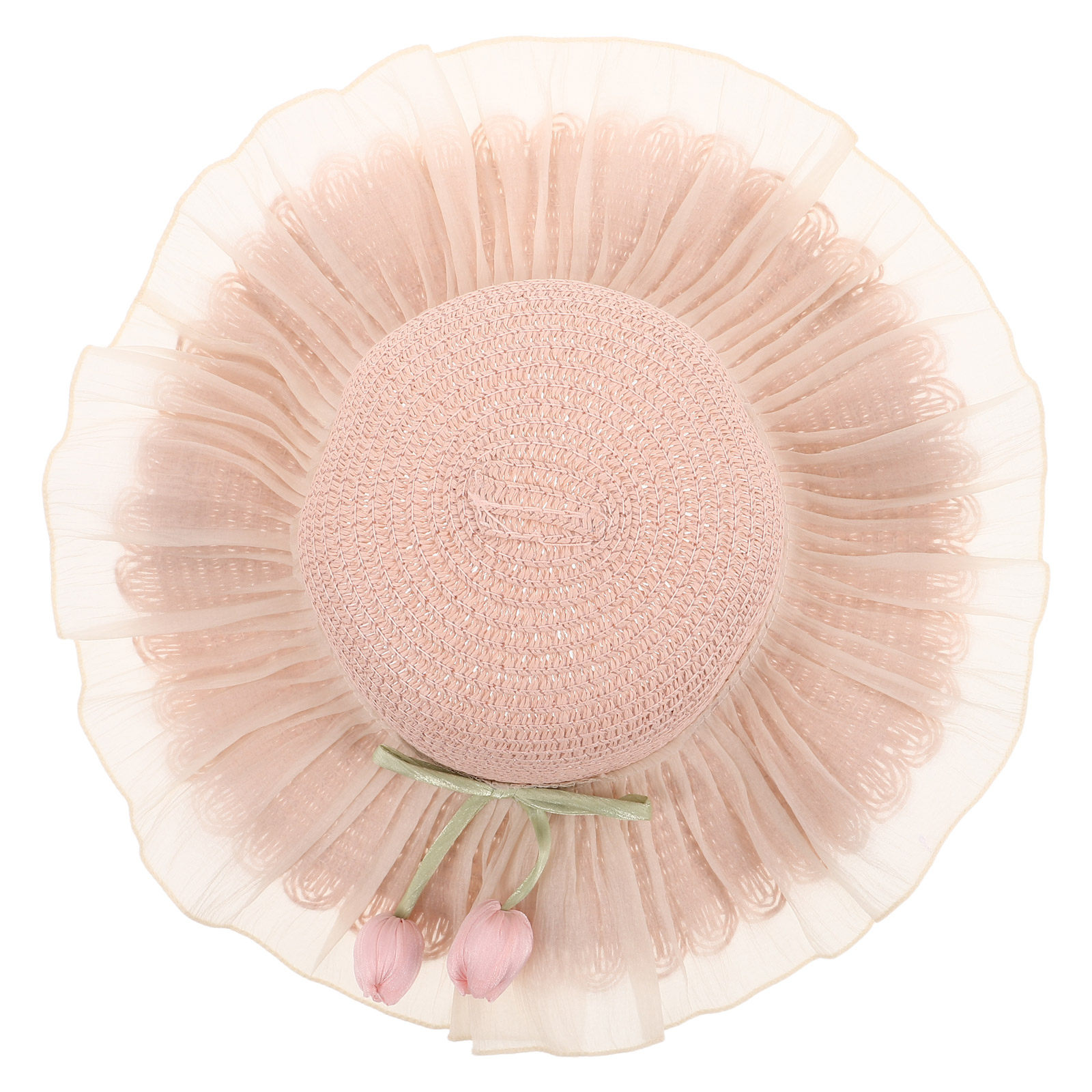 Girl Summer Straw Sun Hat Adju - Bucket Hat Straw ulasan dan harga