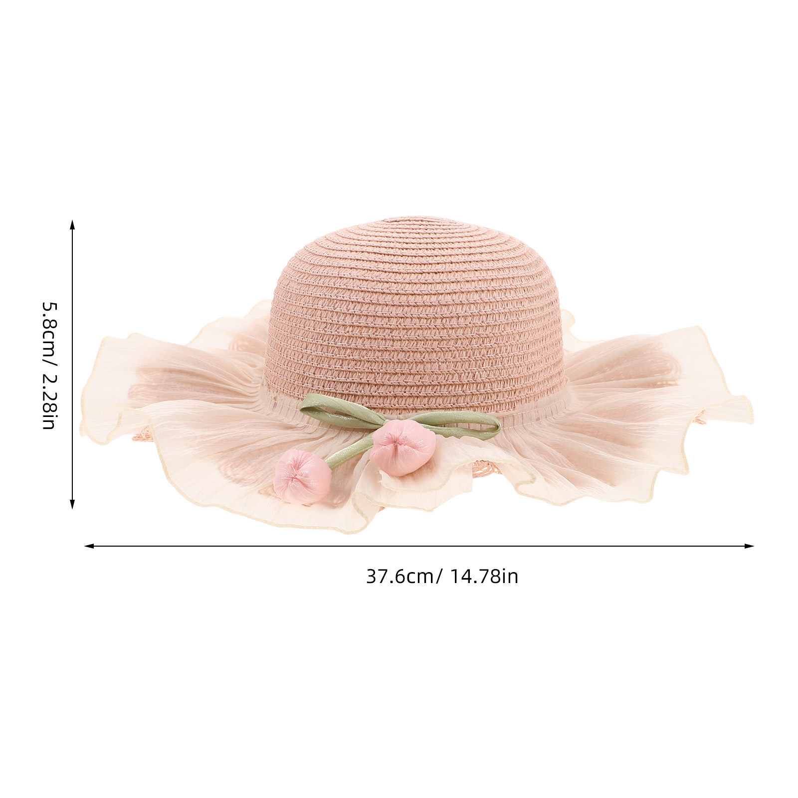 Girl Summer Straw Sun Hat Adju - Bucket Hat Straw ulasan dan harga