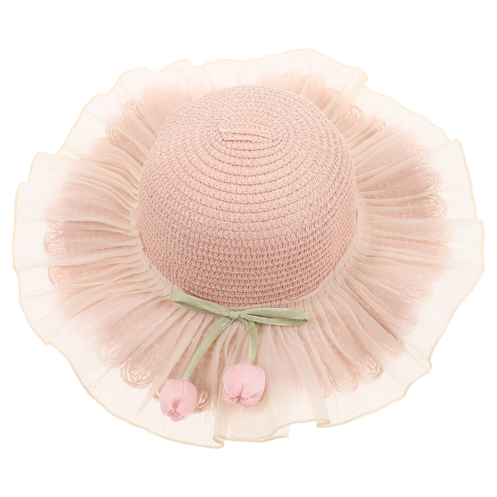 Girl Summer Straw Sun Hat Adju - Bucket Hat Straw ulasan dan harga