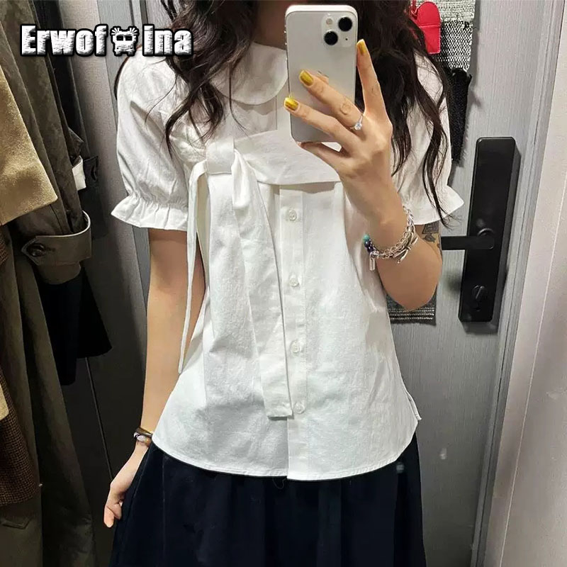 Erwofeina Peter Pan Collar Pre - Shirt Camp Collar ulasan dan harga