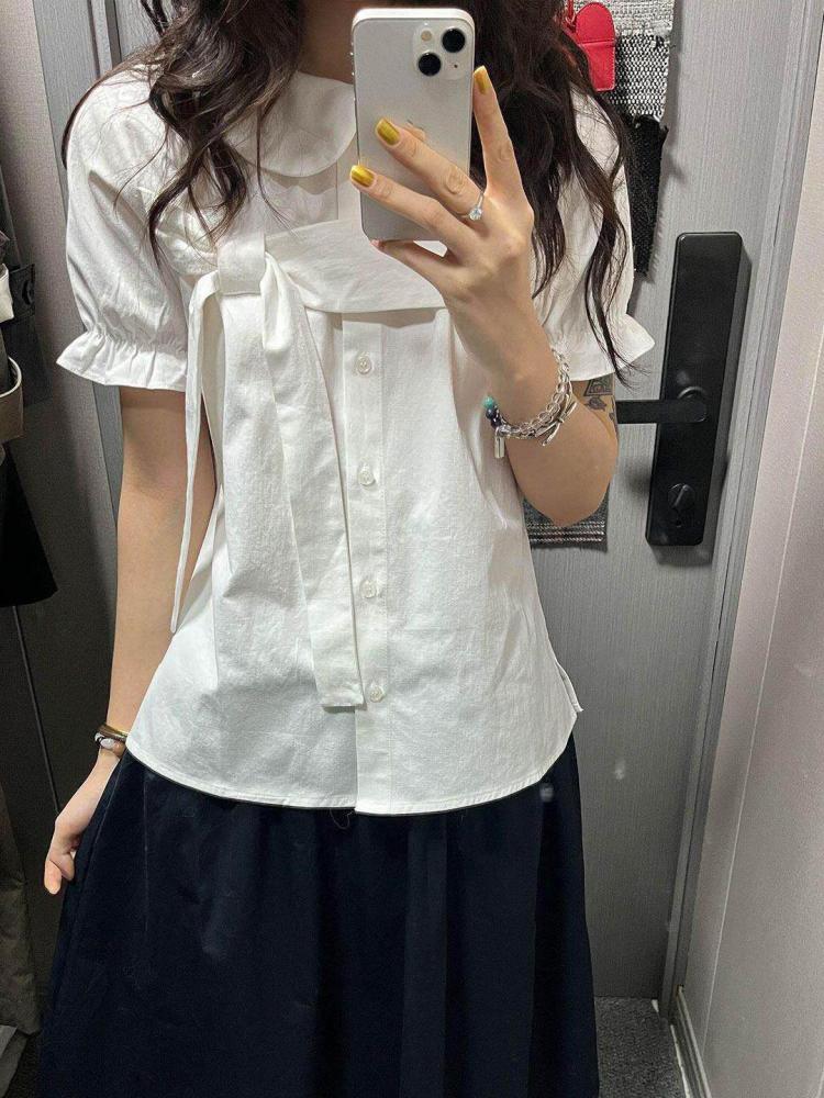 Erwofeina Peter Pan Collar Pre - Shirt Camp Collar ulasan dan harga