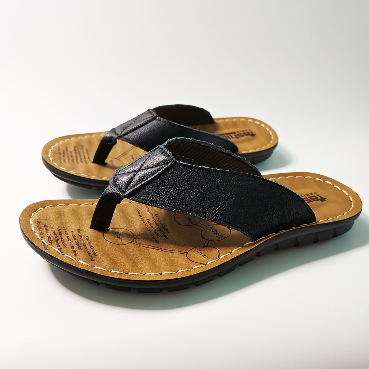 Summer Shoes Men Slippers Genu - Flip Flop Leather Men ulasan dan harga