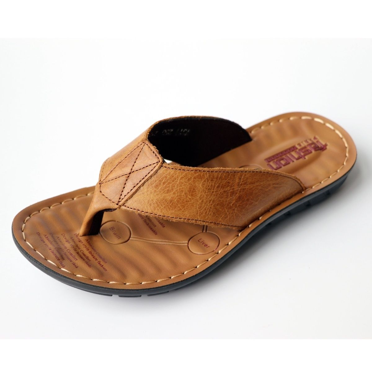 Summer Shoes Men Slippers Genu - Flip Flop Leather Men ulasan dan harga