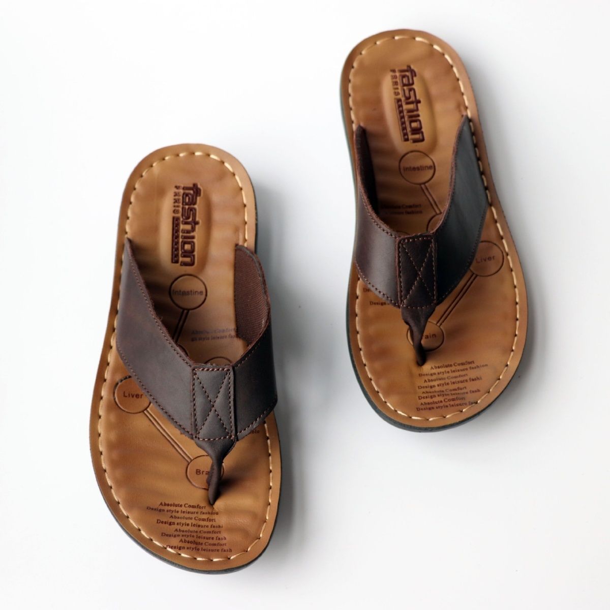 Summer Shoes Men Slippers Genu - Flip Flop Leather Men ulasan dan harga