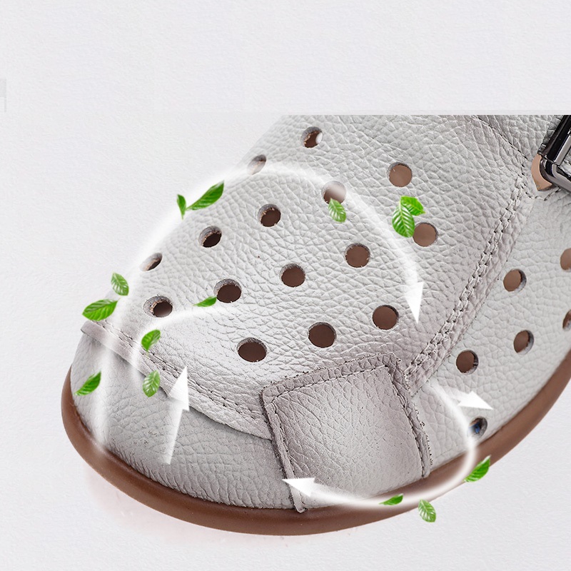 New Cow Leather Low Heel Sanda - Casual Sandal Leather ulasan dan harga