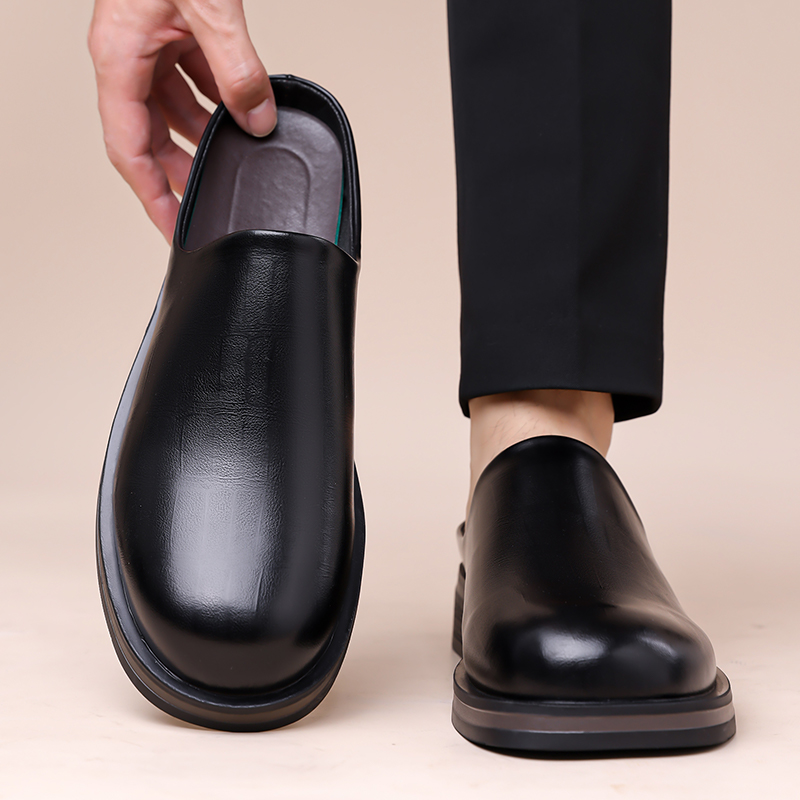 Men Slip-On Half Slippers, Thi - Flip Flop Leather Men ulasan dan harga