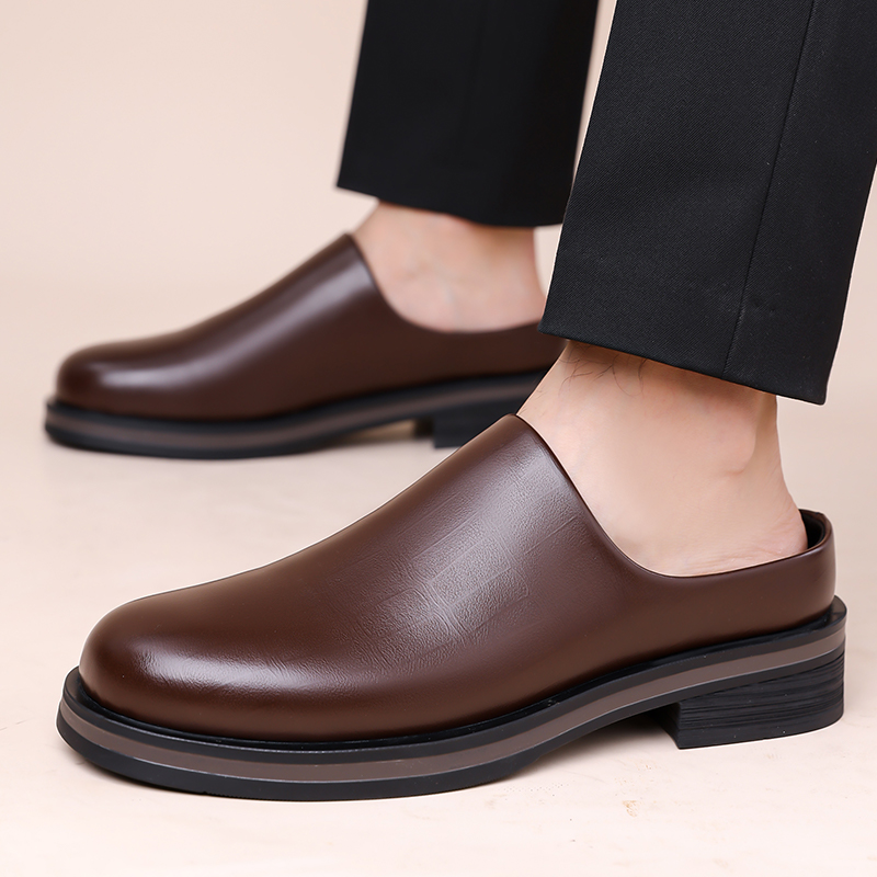 Men Slip-On Half Slippers, Thi - Flip Flop Leather Men ulasan dan harga