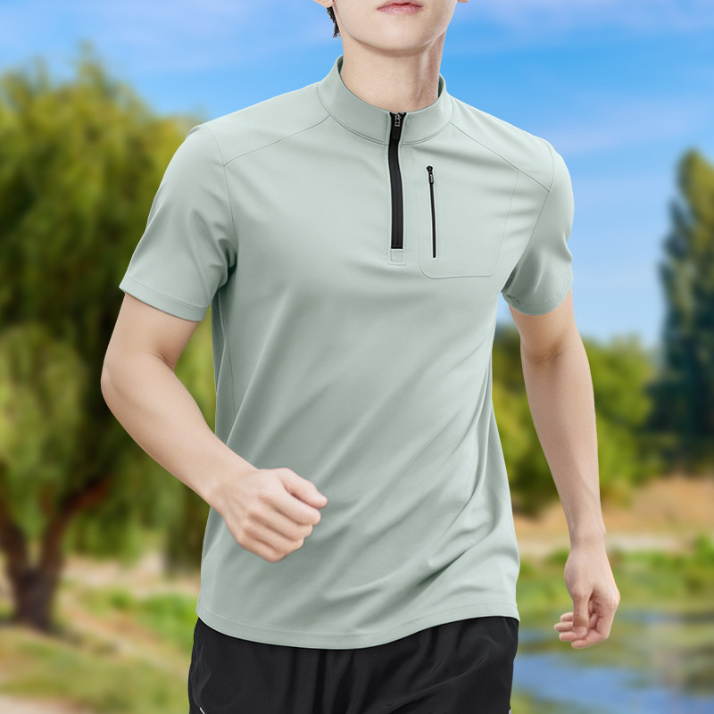 Men's Half-Zip High-Stretch Qu - Shirt Camp Collar ulasan dan harga