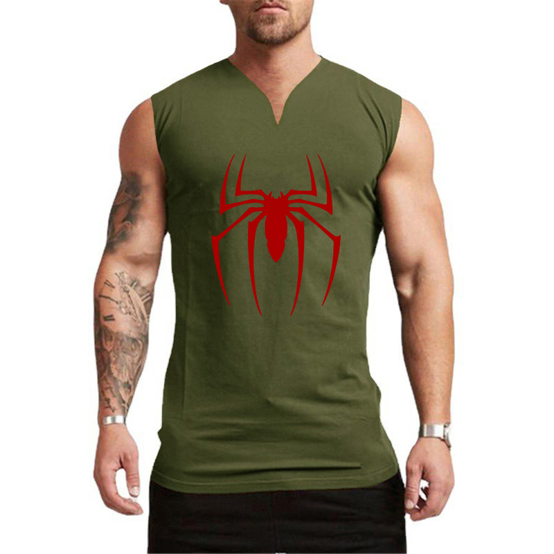 Red Spider Printed Gym Fitness - Tank Top Muscle ulasan dan harga