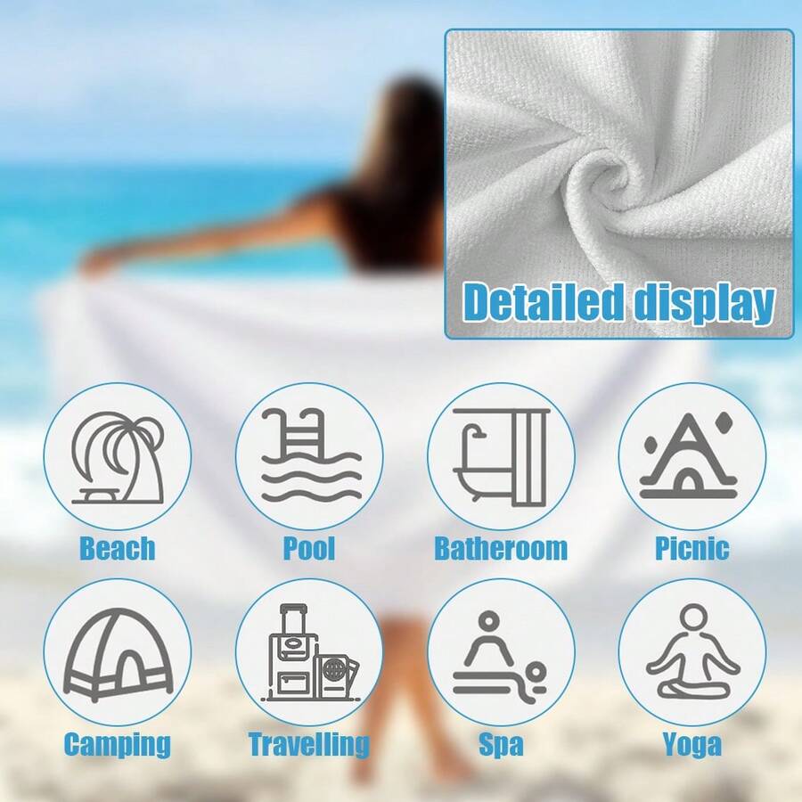 Super Absorbent Quick-Drying 2 - Beach Towel Large ulasan dan harga