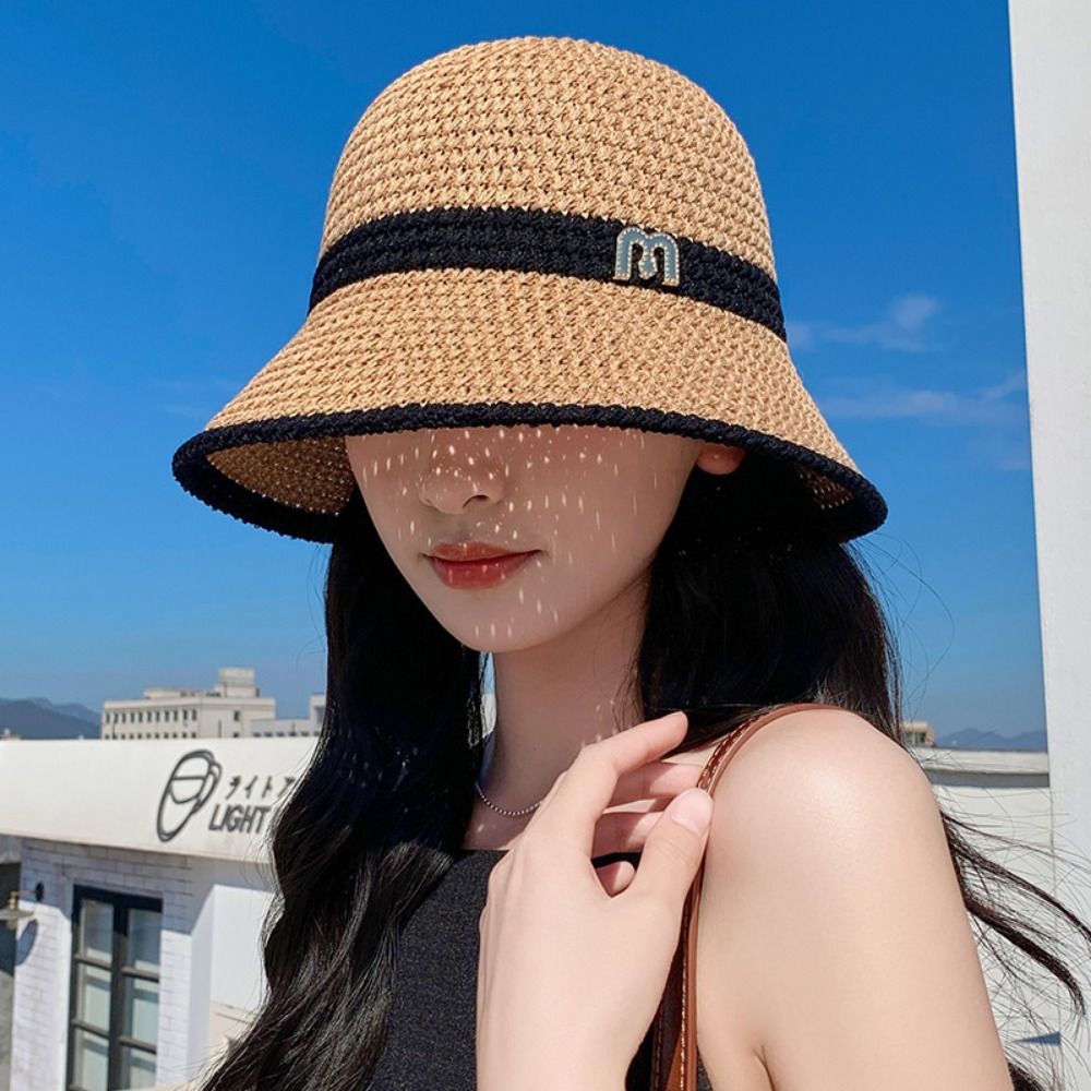Fashion Elegant Bow Fisherman  - Bucket Hat Straw ulasan dan harga
