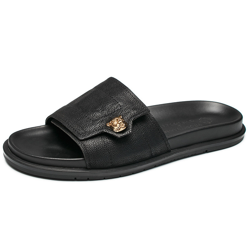 2025 New Genuine Leather Slipp - Flip Flop Leather Men ulasan dan harga