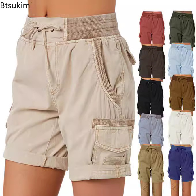 2026 Women's Cargo Shorts Pant - Short Linen Drawstring ulasan dan harga