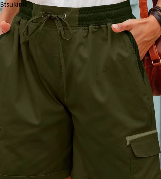 2026 Women's Cargo Shorts Pant - Short Linen Drawstring ulasan dan harga