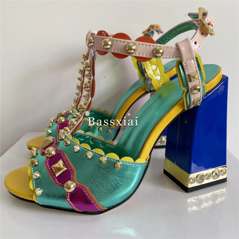 Luxury Rivet T-Strap Sandals W - Casual Sandal Leather ulasan dan harga