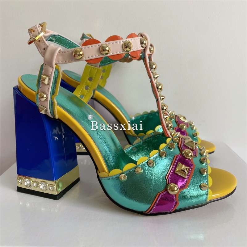Luxury Rivet T-Strap Sandals W - Casual Sandal Leather ulasan dan harga