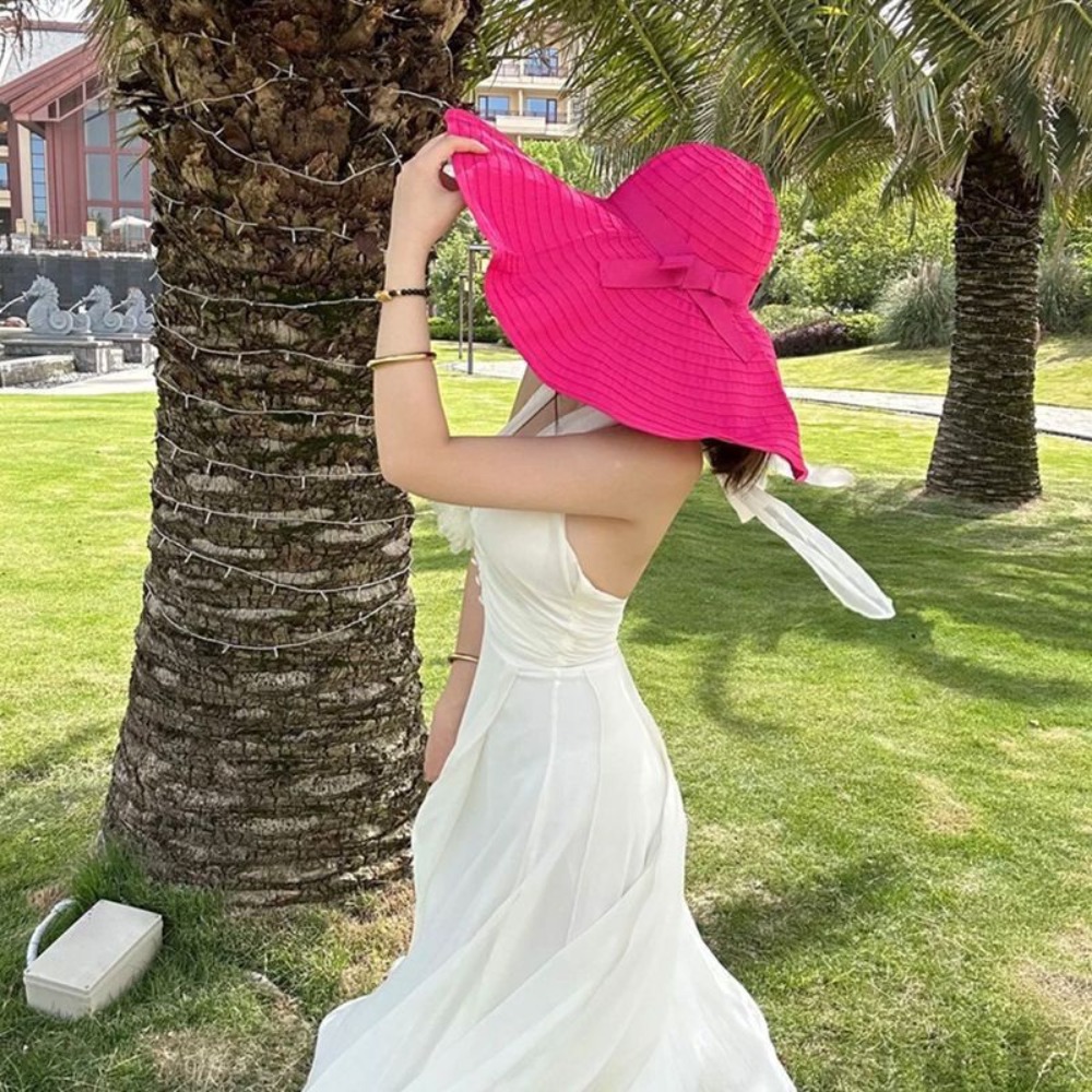 Packable Bowknot DIY Moldable  - Packable Hat Nylon ulasan dan harga